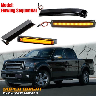4PC Sequential Under Side LED Side Mirror Light For Ford F-150 Raptor Expedition - Image 1 of 4
