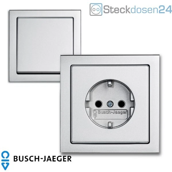 Busch Jäger Future Linear Steckdosen Schalter Rahmen Alusilber Busch Jaeger NEU - Bild 1 von 1