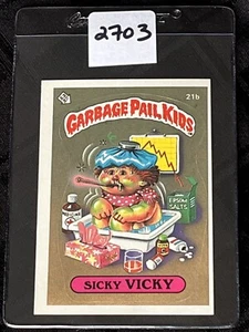 1985 Topps Mülleimer Kinderkarte Serie 1 OS1 matte Rückseite GPK Sicky Vicky 21b - Bild 1 von 11
