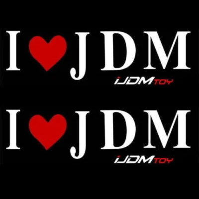 (2 piezas) Calcomanías adhesivas de vinilo I Love JDM presentadas por JDMTOY experto en luz LED Foto 1 de 4