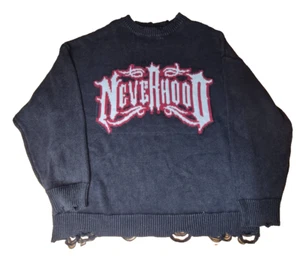 The Supermade Neverhood Distressed Pullover L Gothic Streetwear Grunge Strick - Bild 1 von 11