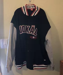 Vokal Varsity Vintage Jacket XXL Grey Black Mens Snap Button - Picture 1 of 4