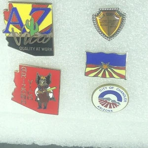 Arizona Pin Lot 5 State Flag Pins Lapel Hat Enamel Collectible Souvenir Native - Picture 1 of 11