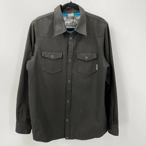 Ride Snowboard Co Shirt Jacket Shacket Mens Size M Gray Snap Front Mesh Lined - Picture 1 of 11