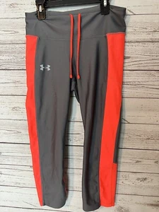 Leggings Under Armour Pantaloni Yoga Compressione Donna Taglia Media Grigio Rosso/Arancione - Foto 1 di 6