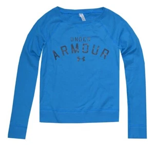 Under Armour Women UA Pretty Gritty Blackout Crew Shirt Blouse (XS, Electric Blu - Picture 1 of 1