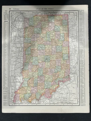 Rand-McNally Imperial Atlas of the World - 1903 Map of Indiana & Cleveland - Image 1 of 4