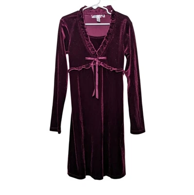 SPEECHLESS Girl Christmas Holiday Dress Velour Sparkles 7 - Image 1 of 4
