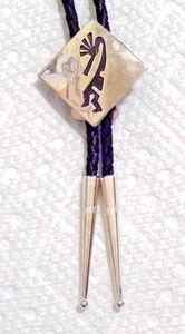 VINTAGE NAVAJO BOLO-KRAWATTE STERLINGSILBER KOKO PELI - Bild 1 von 5