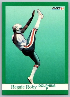 1991 Fleer Reggie Roby Miami Dolphins #129 - Image 1 of 2