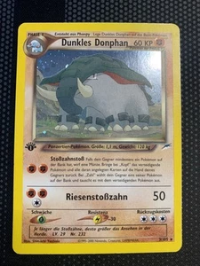1.Edition Dunkles Donphan 3/105 Holo Pokémon Neo Destiny Deutsch ULTRA SELTEN - Bild 1 von 2