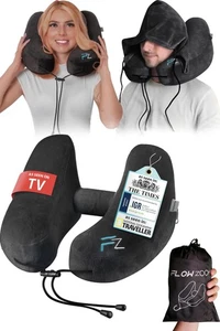 FLOWZOOM Air Inflatable Travel Neck Pillow for Airplane & Car – H-Shape Travel - Picture 1 of 5