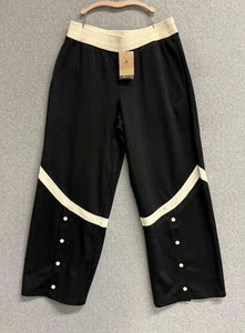 Jordan Suelto Calce Heritage Traje Pantalones Mujer Grande A Presión Pierna Ancha Activo Negro Nuevo con Etiquetas - Imagen 1 de 10
