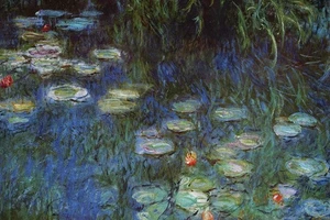 Water Lillies Wall Art Oil Print Reproduction By Claude Monet Home Decor - Picture 1 of 1