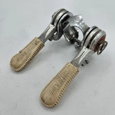 Vintage Shimano 3.3.3. Downtube Mounted Friction Shift Levers, 28.6mm Clamp - Image 1 of 4