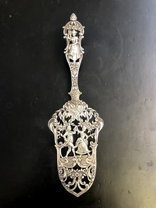 Antiker deutscher verzierter figürlicher Tortenheber Silber (Mark 13). - Bild 1 von 15