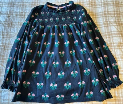 Blusa para mujer Joules manga larga estampado floral estampado en bloques azul marino talla US 4 USADA EN EXCELENTE ESTADO Foto 1 de 3