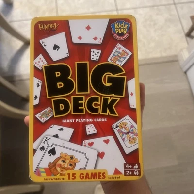Fundex Big Deck Playing Cards Kids Card Games Special Edition tin - Image 1 of 3