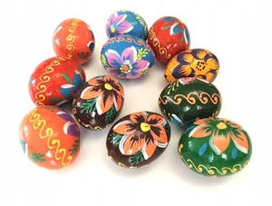 Huevo de Pascua de madera, mediano - Pysanka de madera pintado a mano - Imagen 1 de 3
