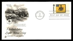 Mayfairstamps US FDC 1968 Flag Philadelphia Light Horse Soldiers First Day Cover - Picture 1 of 2