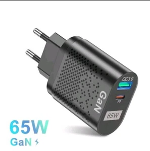 Caricatore Caricabatteria Smartphone Tablet Android Gan 65W QC 4.0 Usb-A Type-c - Foto 1 di 6