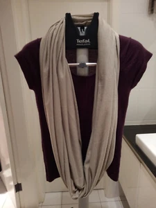 CALVIN KLEIN, knit infinity scarf, marle Almond, gold foil, BNWT, WAYS TO WEAR - Picture 1 of 9