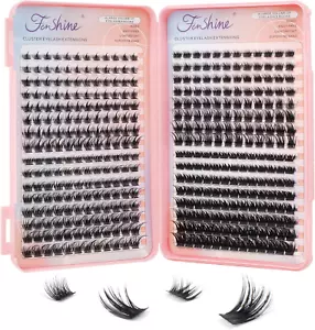 Fenshine Cluster Lashesindividual Lashes Wide Stem C/D Curl 9-15Mm Length DIY Ey - Picture 1 of 11