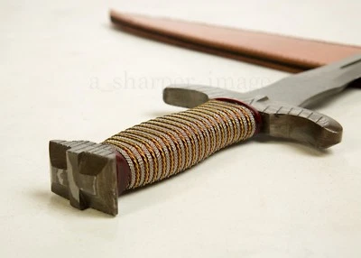 266 Layer Damascus 55 HRC Short Sword 30" Gladius Spatha SHARP + Leather Sheath - Image 1 of 4