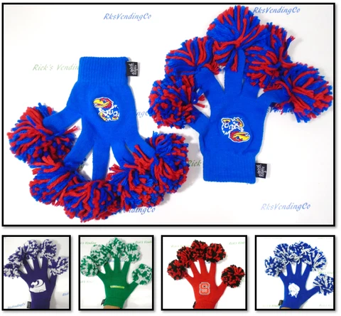 Wincraft Womens NCAA Spirit Fingerz Pom Pom Gloves Team Knit Cover