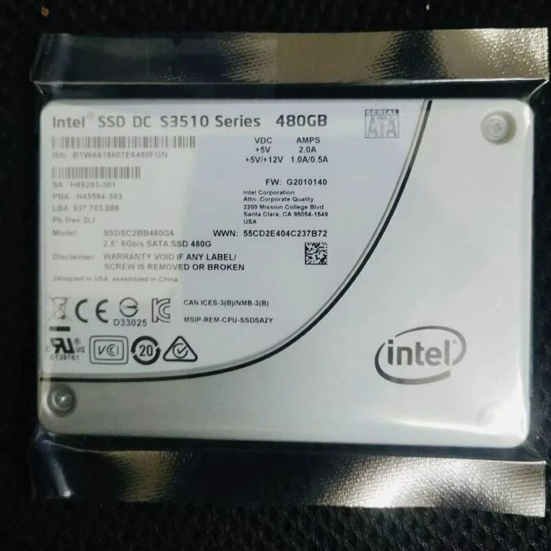 New Intel SSD DC S3510 480GB 800GB 1.6TB 2.5" SATA 6Gb/s Solid State Drive - Image 1 of 1