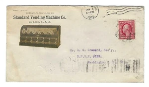US 1912 ADVERTISING STANDARD VENDING MACHINES ST. LOUIS MD TO WASHINGTON, OHIO - Picture 1 of 2