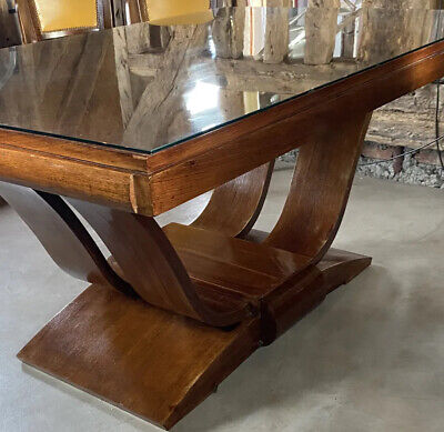 French Art Deco Dining Table & 6 Gondola Chairs 1930s Excellent Original Cond • 3,950£