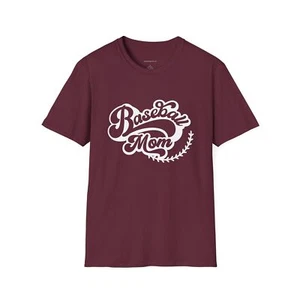Baseball Mom Unisex Softstyle T-Shirt - Perfect Gift for Sports Enthusiasts - Picture 1 of 29