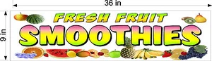 SIGNO PLÁSTICO CORRUGADO 9" X 36" BATIDOS DE FRUTAS FRESCAS ¡NUEVO! - Imagen 1 de 3