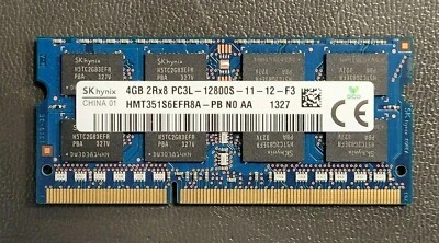 4GB PC3L-12800s DDR3-1600MHz 2Rx8  Hynix HMT351S6EFR8A Laptop memory - Image 1 of 2