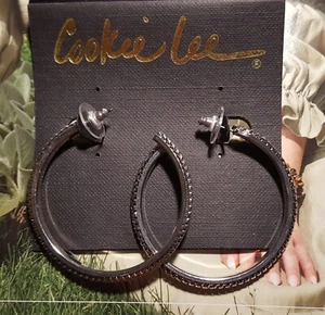 2" Open-ended Silver Cookie Lee Hoop Earrings (ViVI) - Picture 1 of 1