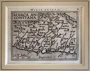 VEDUTA MARCA ANCONITANA MARCHE URBINO ORTELIUS 1601 EPITOME THEATRI ORTELIANI - Imagen 1 de 2