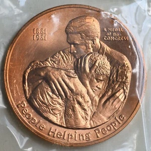 1981 American Red Cross "Ready for a New Century" Bronze US Mint Token Medal - Picture 1 of 4