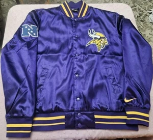 Nike NFL Team Apparel Minnesota Vikings Purple Varsity Jacket Coat Size Large - Picture 1 of 15