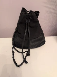 Borsa a secchiello Zadig e Voltaire nera in tela e pelle goffrata a tracolla - Foto 1 di 6