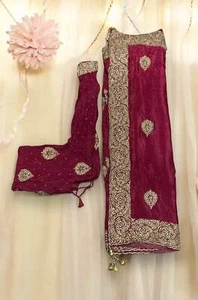 Bridal Wear Handwork Saree With Ready Blouse- Ethnic Wear for Women - Picture 1 of 8
