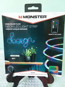 Monster  Basics LED LIGHT STRIPES  RGB color Flow/Sealed Flexible/Remote. 6.5ft  - Picture 1 of 7