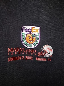 Vintage Maryland Terps 2002 Orange Bowl Medium Mens Black Embroidered Logo Polo - Picture 1 of 11