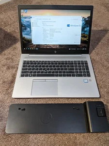 HP EliteBook 850 G5 i5-8350U 1.70Ghz 16GB 256 GB Windows 10 with Docking Station - Picture 1 of 13