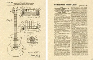 GIBSON LES PAUL PATENT Kunstdruck Gitarre Ted McCarty 1955 RAHMENFERTIG - Bild 1 von 1