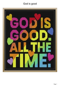 God is good crochet blanket pattern, 50x60", graph and written pattern included - Picture 1 of 1