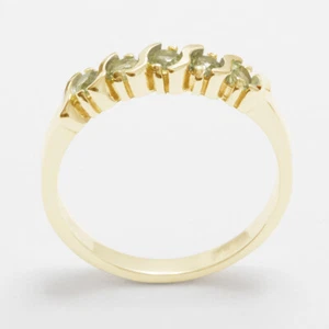 Solid 9ct Yellow Gold Natural Peridot Womens Eternity Ring - Sizes J to Z - Picture 1 of 5