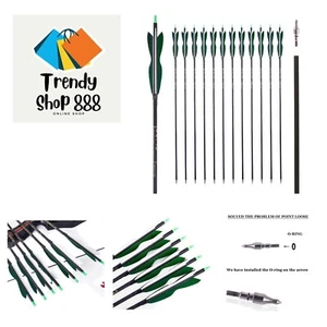 31" Carbon Hunting Arrows Archery Target Practice Arrows with 5" Turkey Feath... - Picture 1 of 9