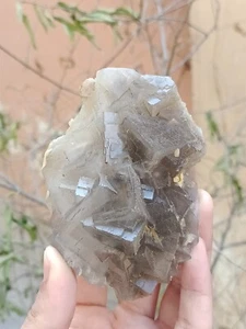 378g Natural Grey Fluorite Crystal Mineral Specimen - Picture 1 of 11