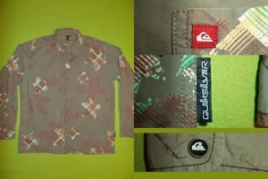 HAWAIIAN Shirt QUIKSILVER (M) Beach Floral PERFECT !!! 100% COTTON - Picture 1 of 10